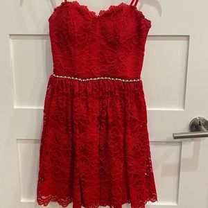 Lace red homecoming/formal dress